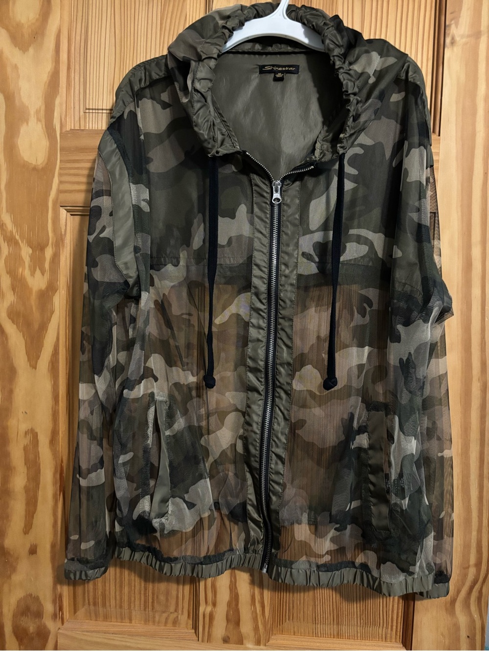 Women’s Camo Windbreaker Jacket in Olive Green
